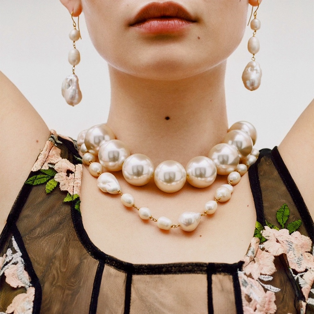 VTG faux Baroque pearl necklace - Picture 2 of 8